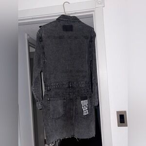 Women’s Black Washed Denim dress  with Patch Detail